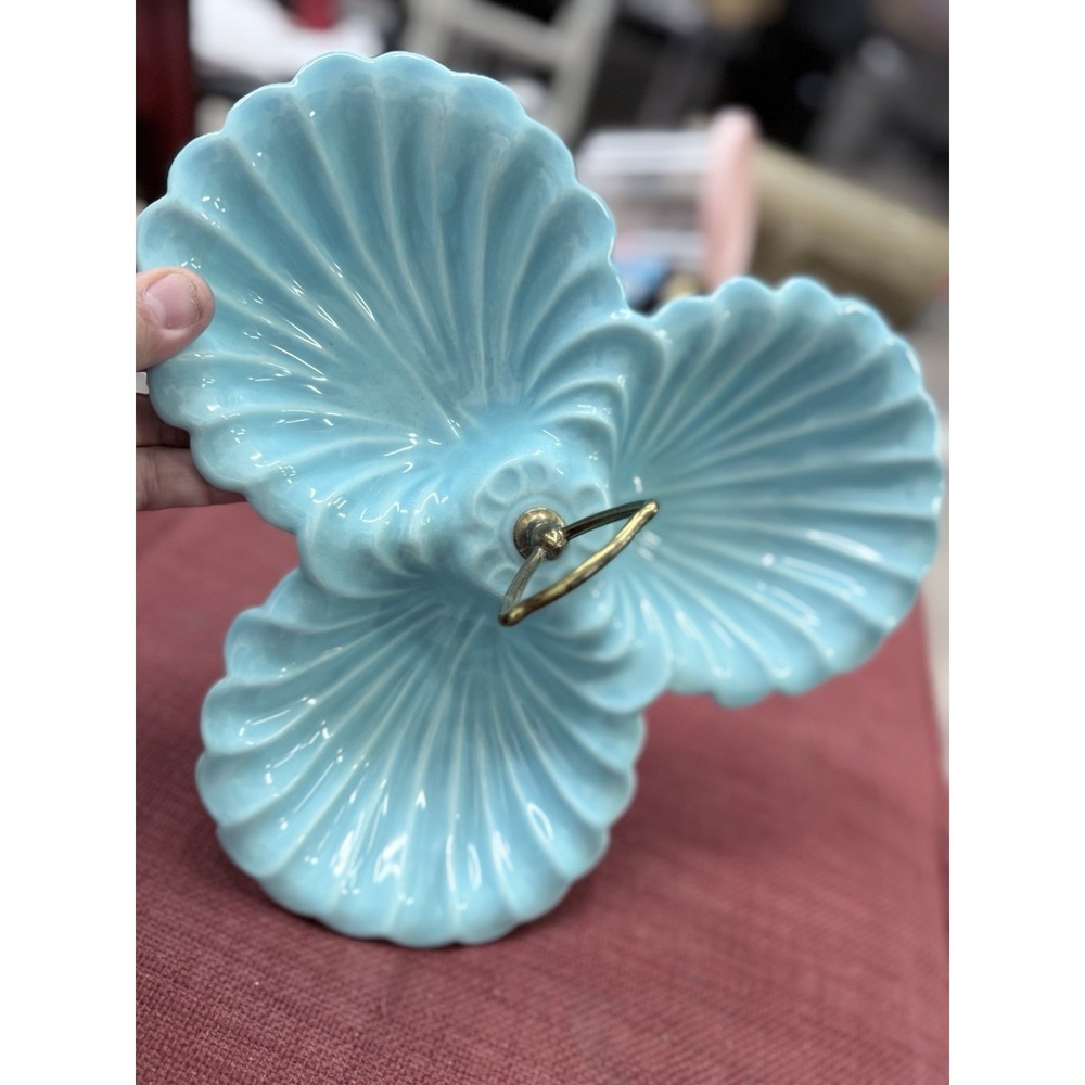 Vintage Ceramic USA Pottery Tidbit Tray 11" X 1.5"
